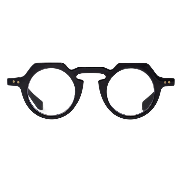 Front view of Zion geometric pc eyeglasses GP0122308 in black