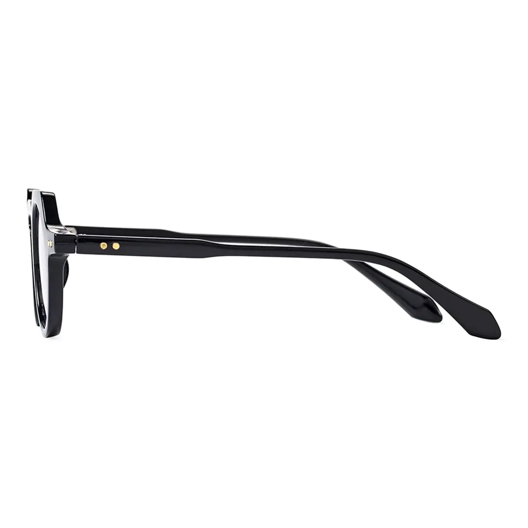 Side view of Zion vintage geometric pc eyeglasses GP0122308 in black