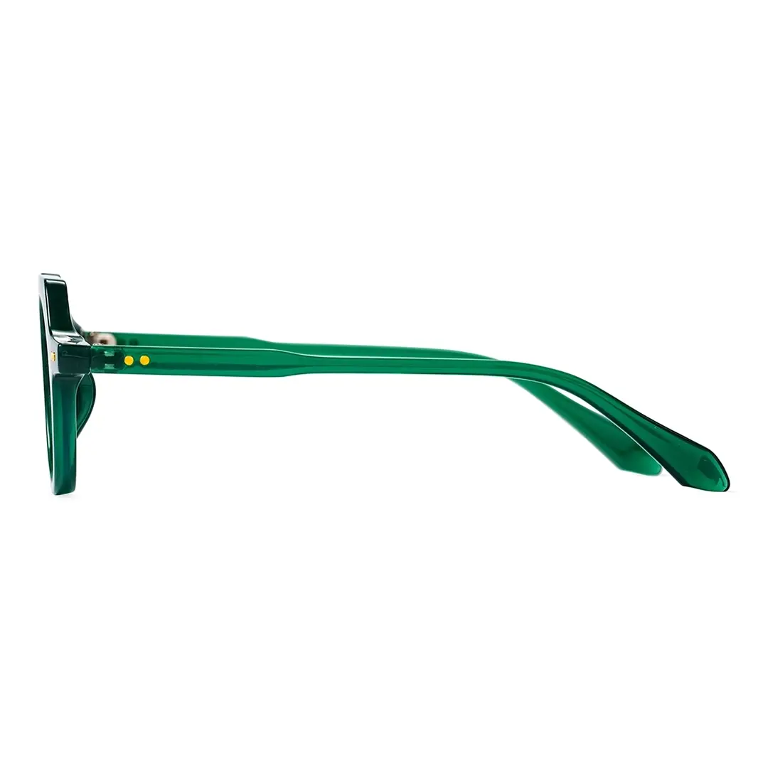 Side view of Zion vintage geometric pc eyeglasses GP0122308 in green