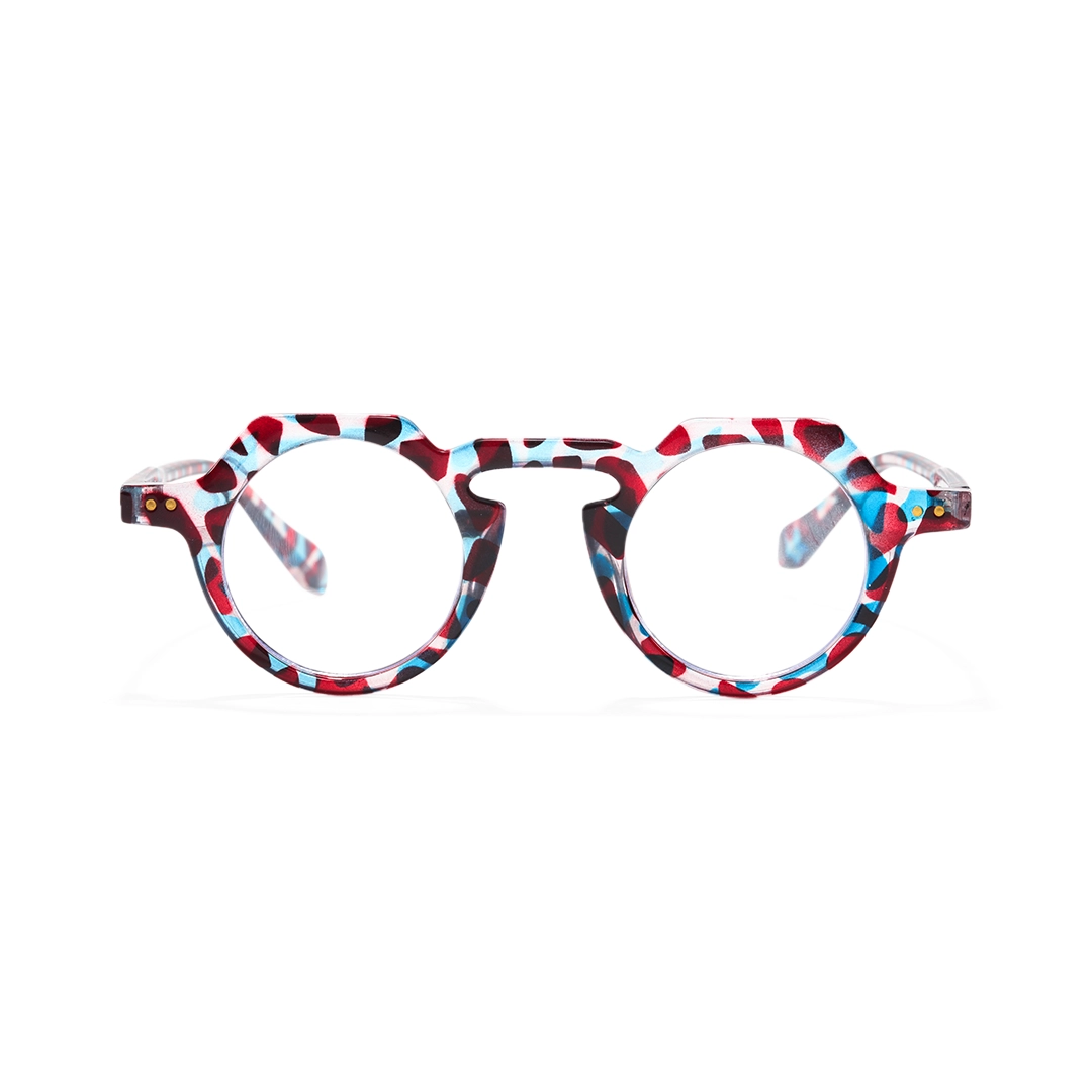 Front view of Zion geometric pc eyeglasses GP0122308 in multicolor