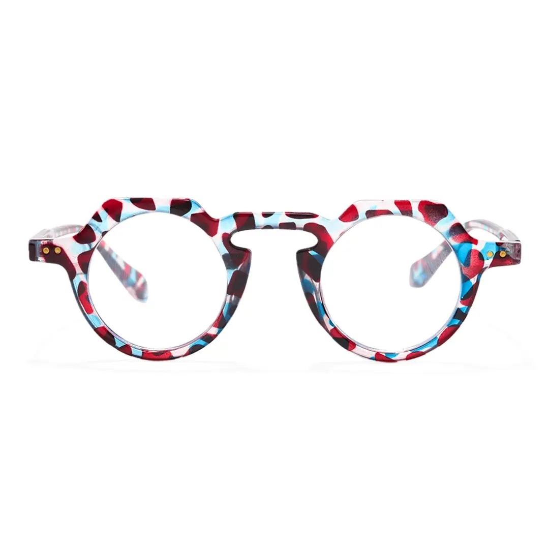 Front view of Zion vintage geometric pc eyeglasses GP0122308 in multicolor
