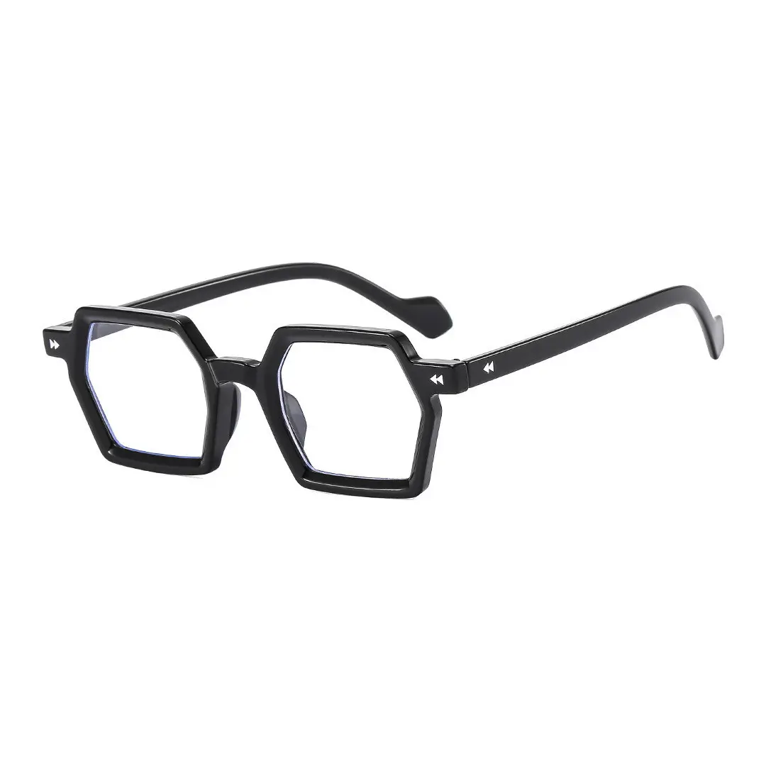 Angle view of Finn geometric pc eyeglasses GP0132308 in black
