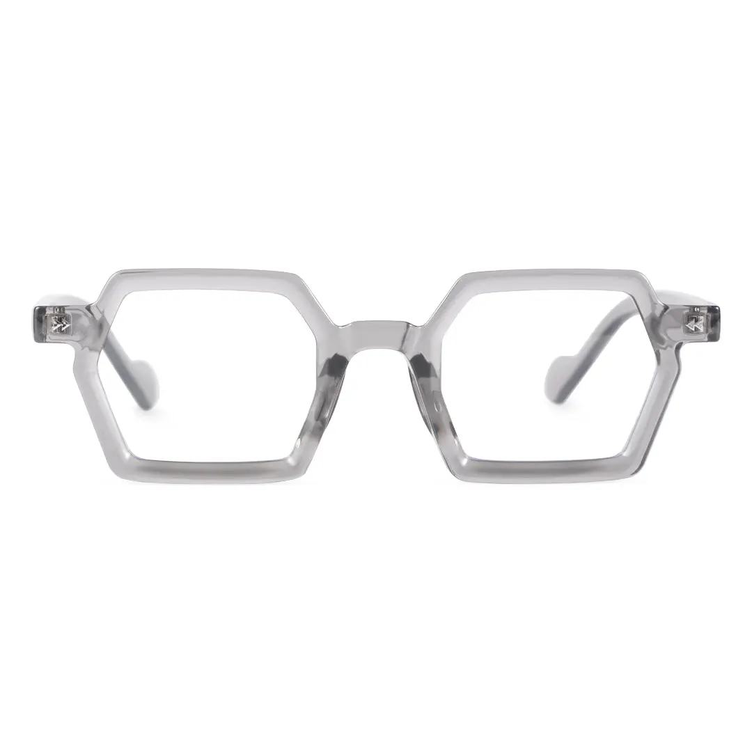 Front view of Finn geometric pc eyeglasses GP0132308 in grey