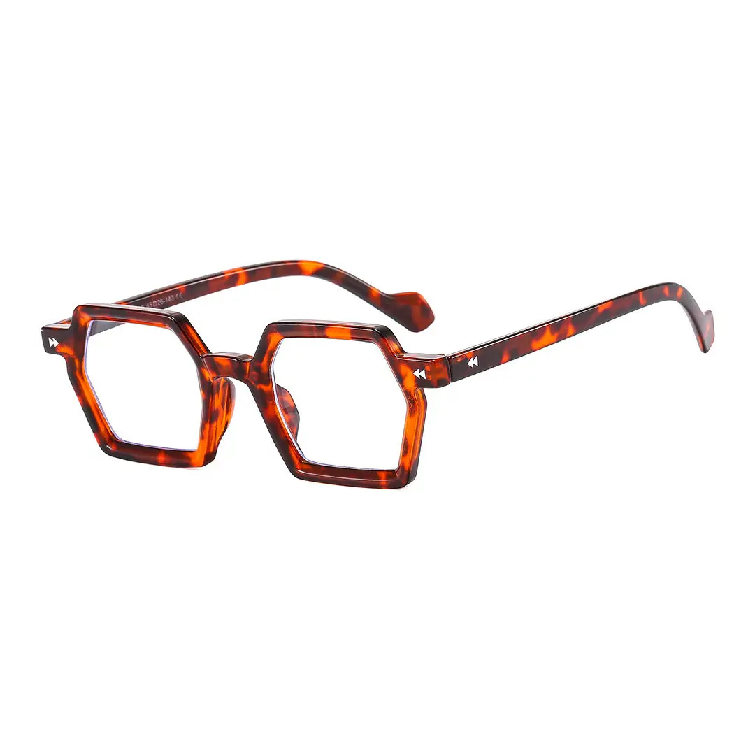Angle view of Finn geometric pc eyeglasses GP0132308 in tortoise