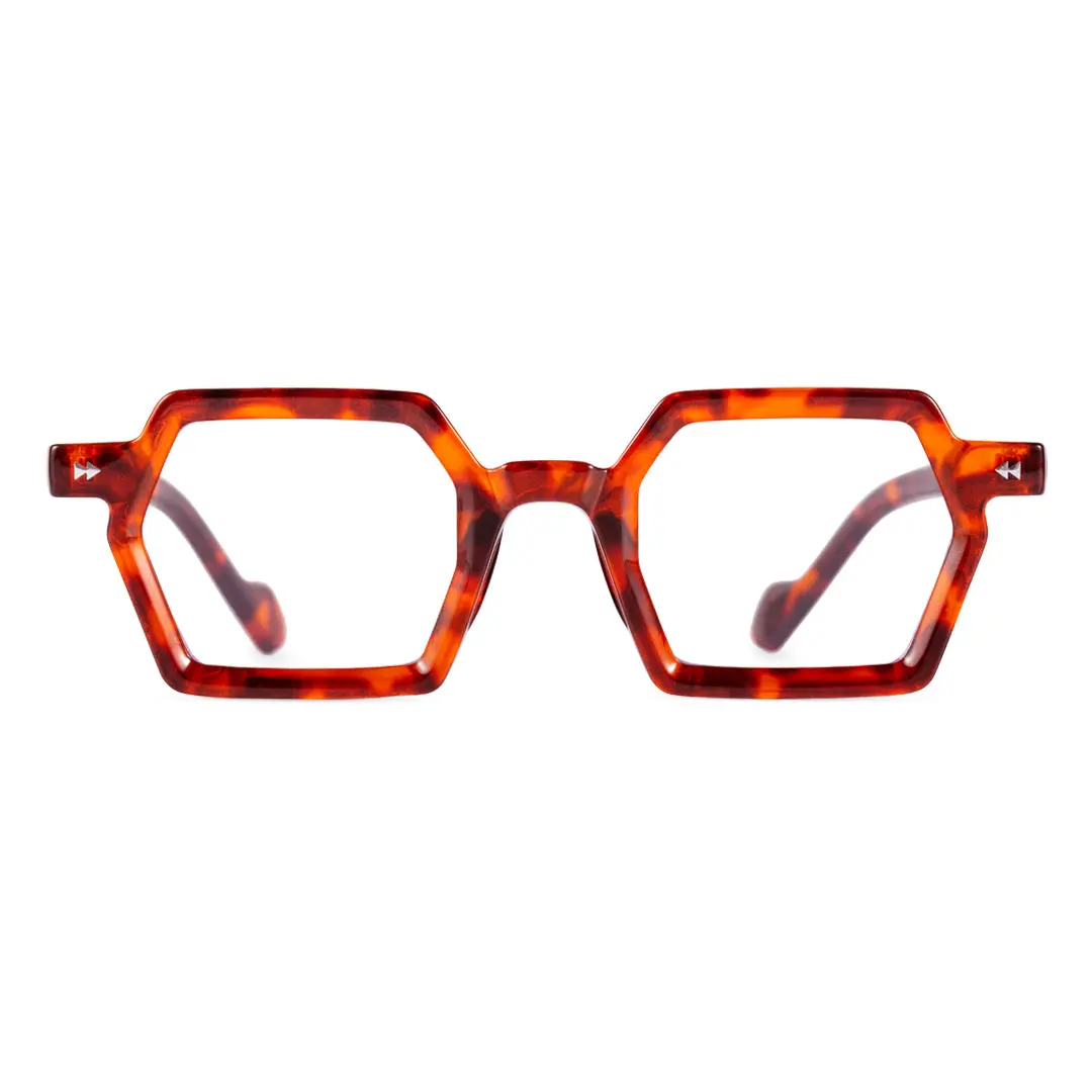 Front view of Finn geometric pc eyeglasses GP0132308 in tortoise
