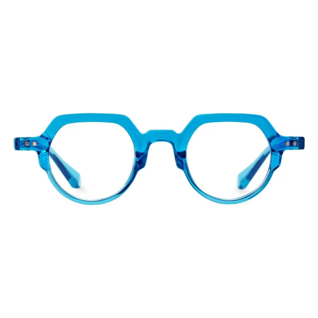 Front view of Levi geometric pc eyeglasses GP0142308 in blue