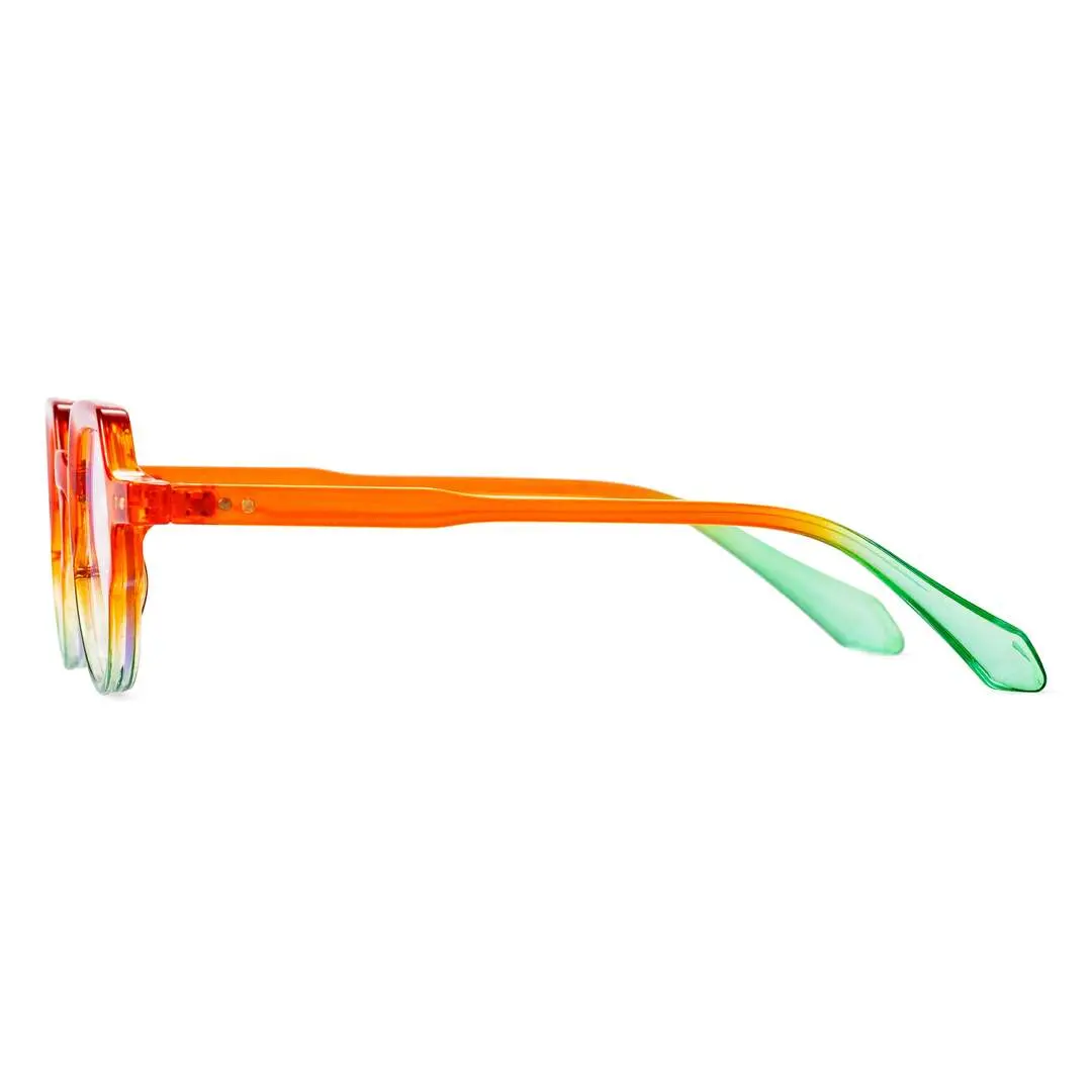Side view of Levi colorful geometric pc eyeglasses GP0142308 in orange