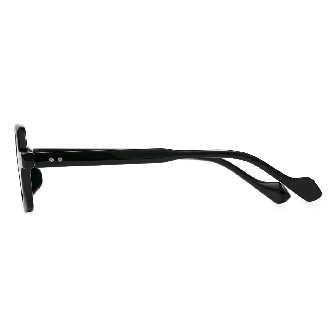 Side view of Rust geometric pc eyeglasses GP0342411 in black