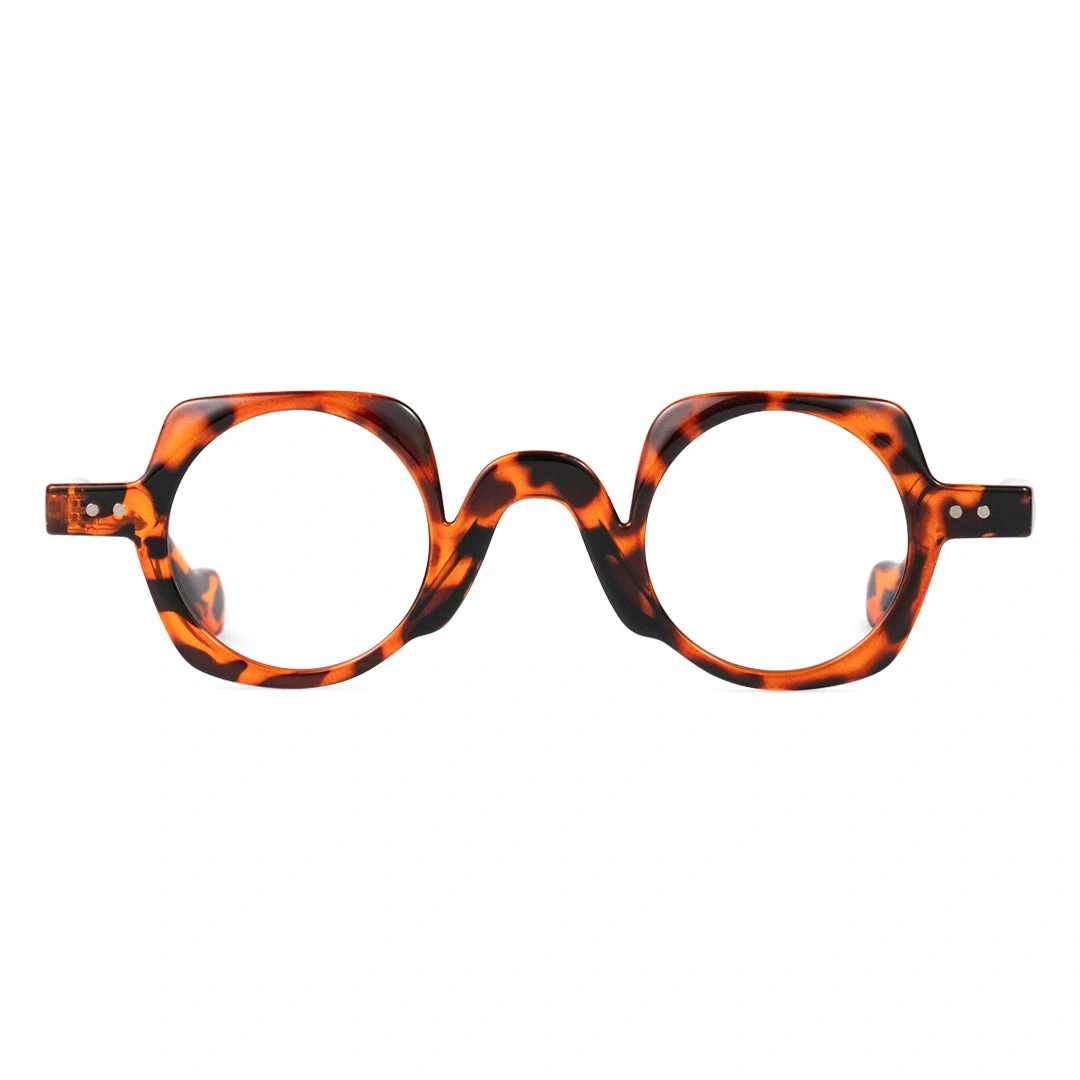 Front view of Rust vintage geometric pc eyeglasses GP0342411 in tortoise