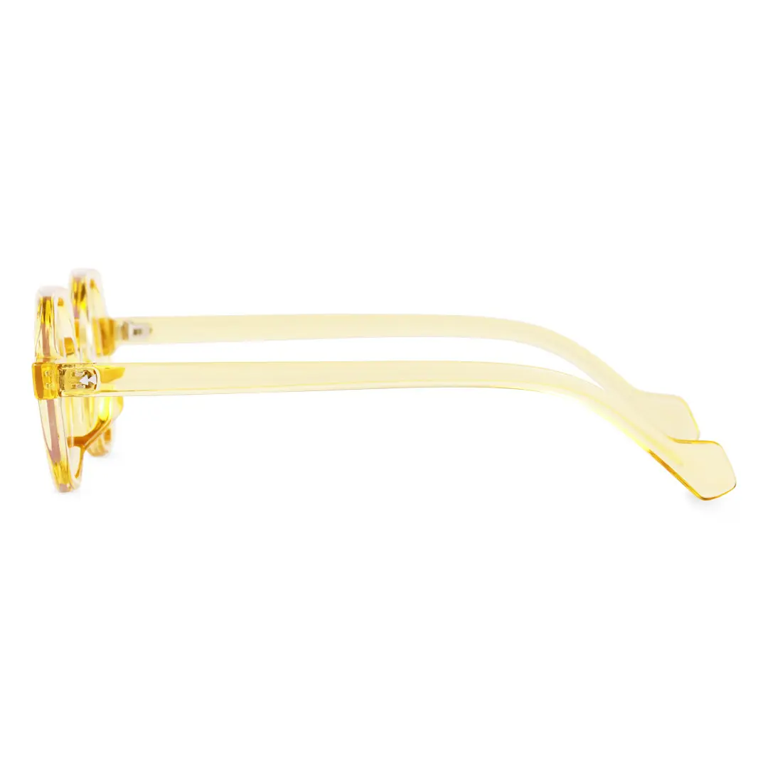 Side view of Rust vintage geometric pc eyeglasses GP0342411 in yellow