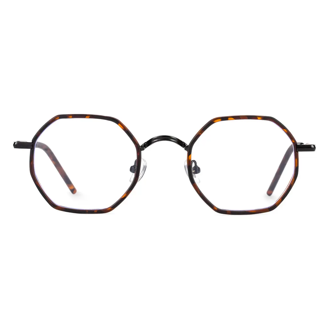 Front view of Koi geometric tr90 eyeglasses GR0102308 in tortoise