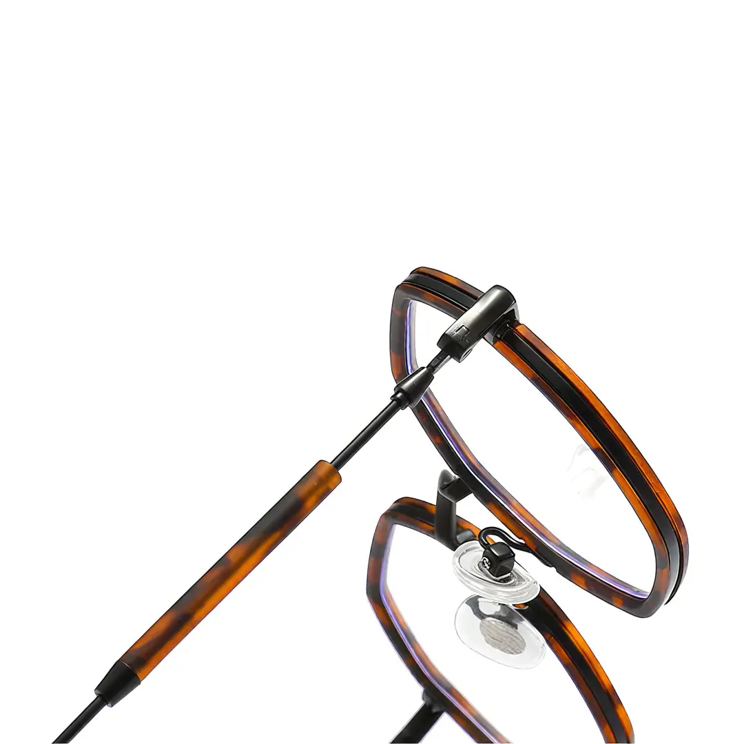 Temple detail of Koi geometric tr90 eyeglasses GR0102308 in tortoise