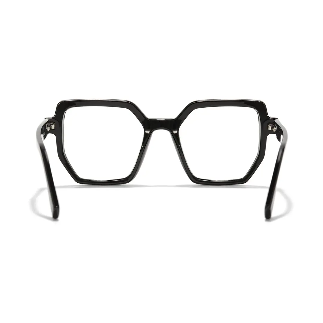 Back view of Lila geometric tr90 eyeglasses GR0202502 in black