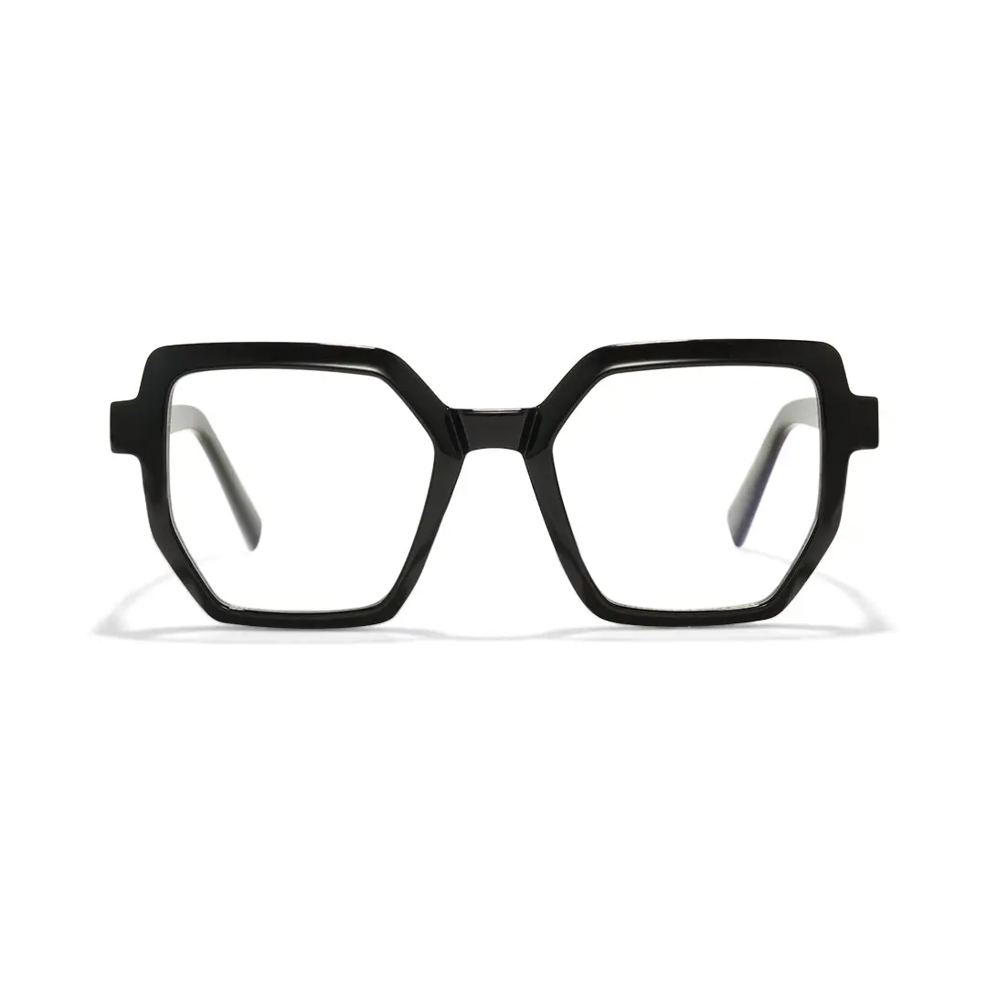 Front view of Lila geometric tr90 eyeglasses GR0202502 in black