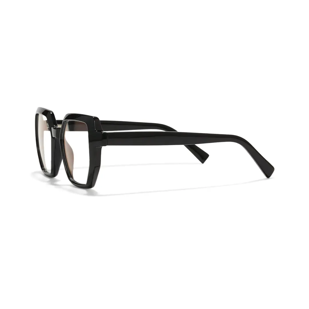 Side view of Lila geometric tr90 eyeglasses GR0202502 in black