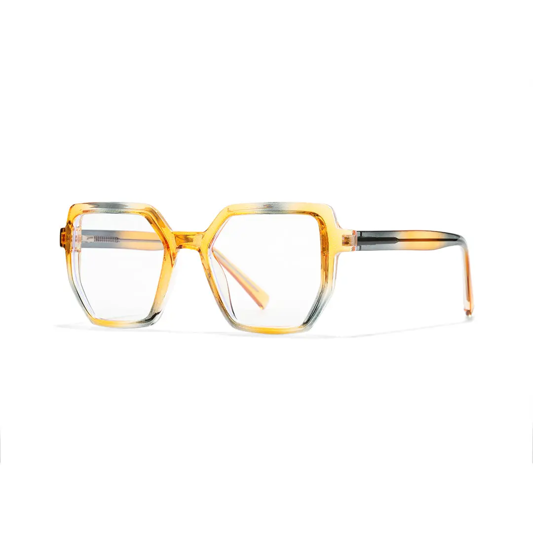 Angle view of Lila geometric tr90 eyeglasses GR0202502 in brown