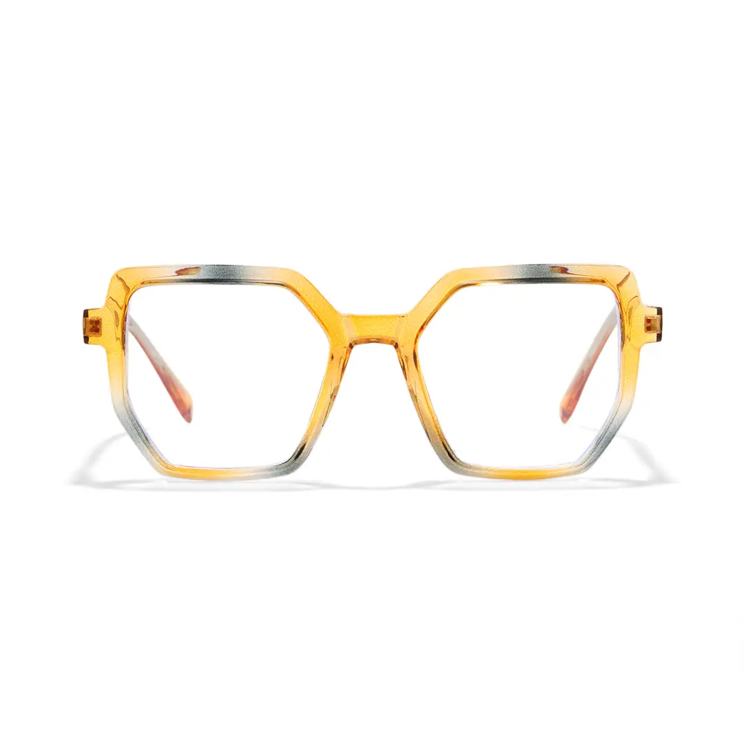 Front view of Lila geometric tr90 eyeglasses GR0202502 in brown