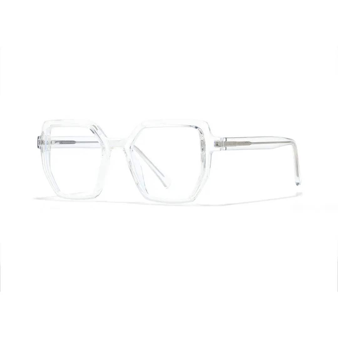 Angle view of Lila geometric tr90 eyeglasses GR0202502 in clear