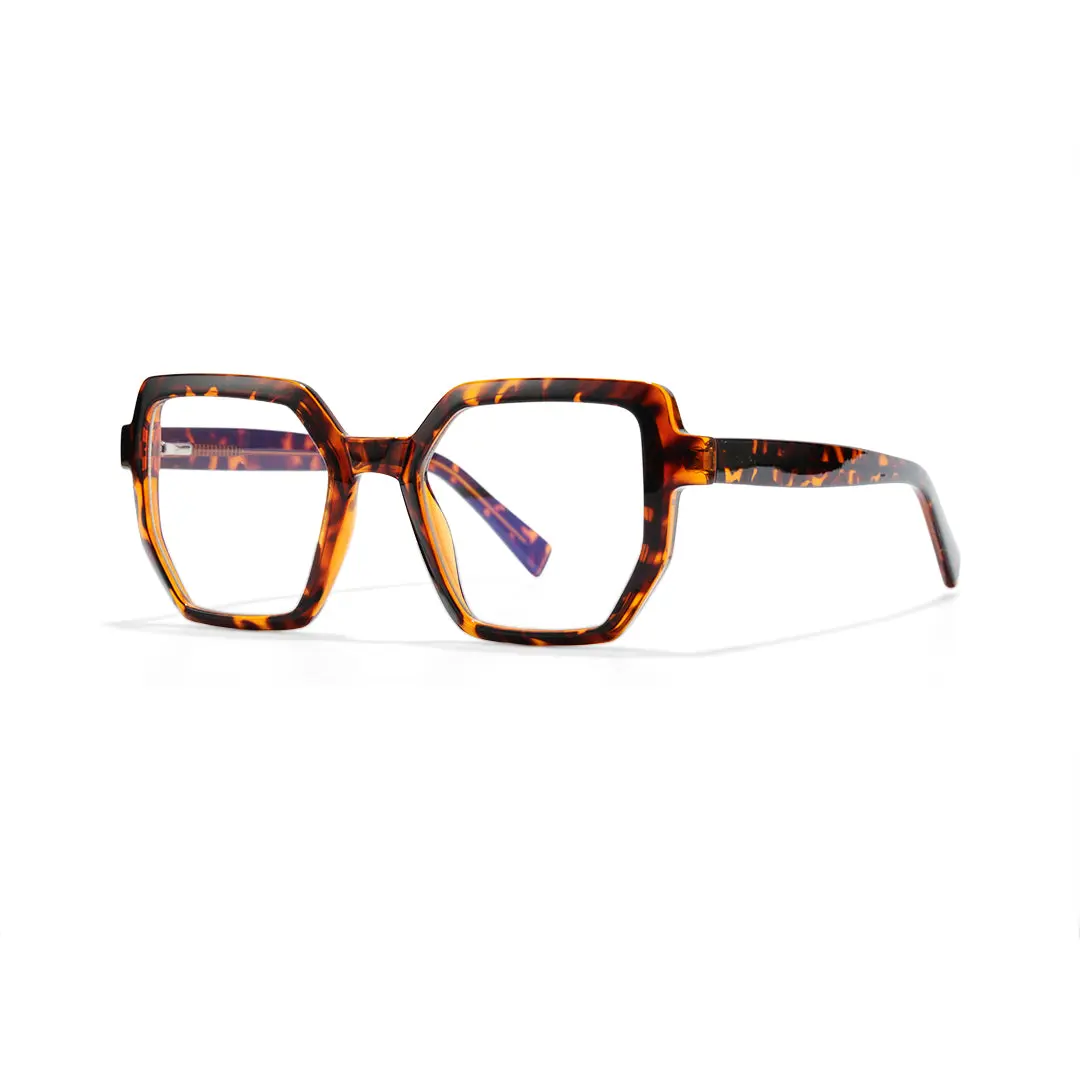 Angle view of Lila geometric tr90 eyeglasses GR0202502 in tortoise