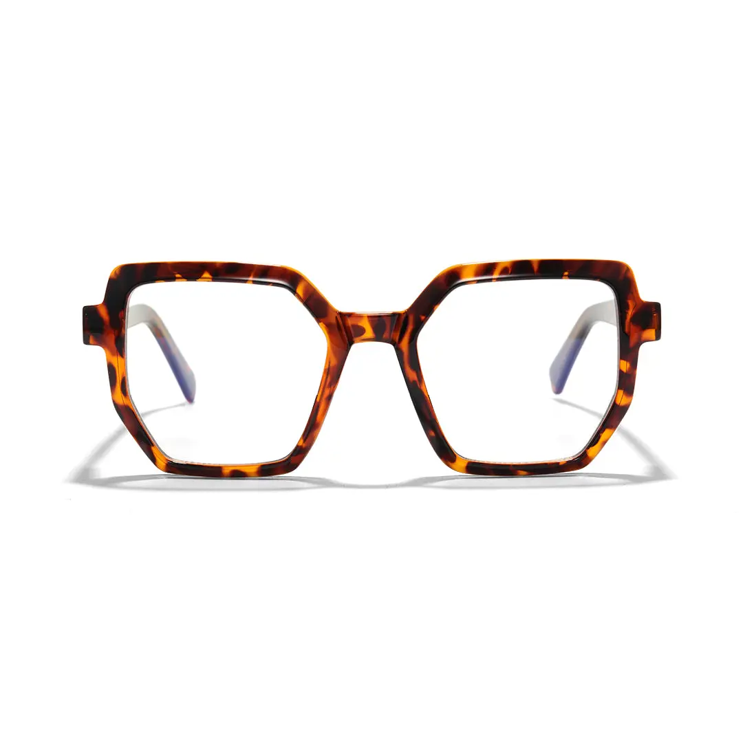 Front view of Lila geometric tr90 eyeglasses GR0202502 in tortoise