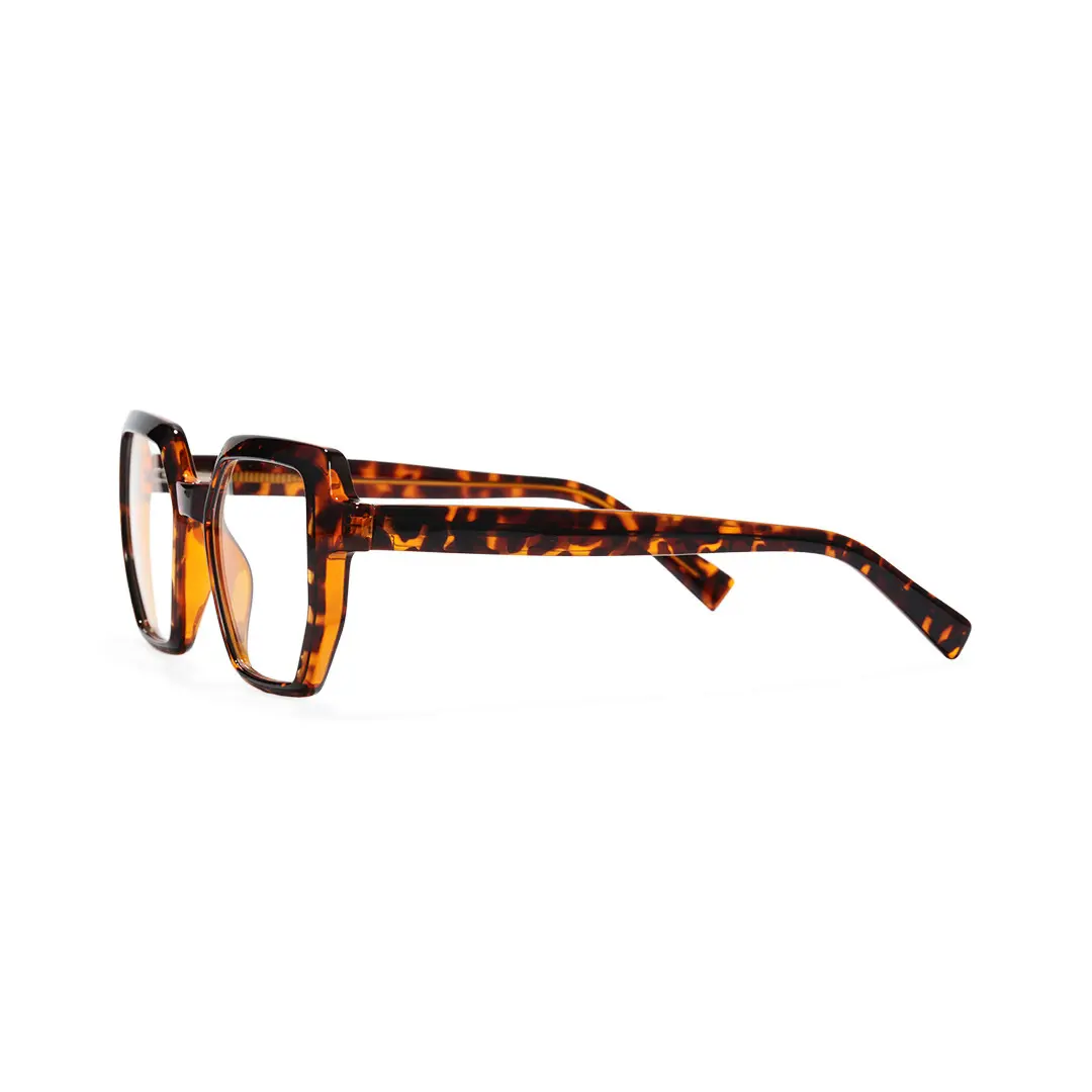 Side view of Lila geometric tr90 eyeglasses GR0202502 in tortoise