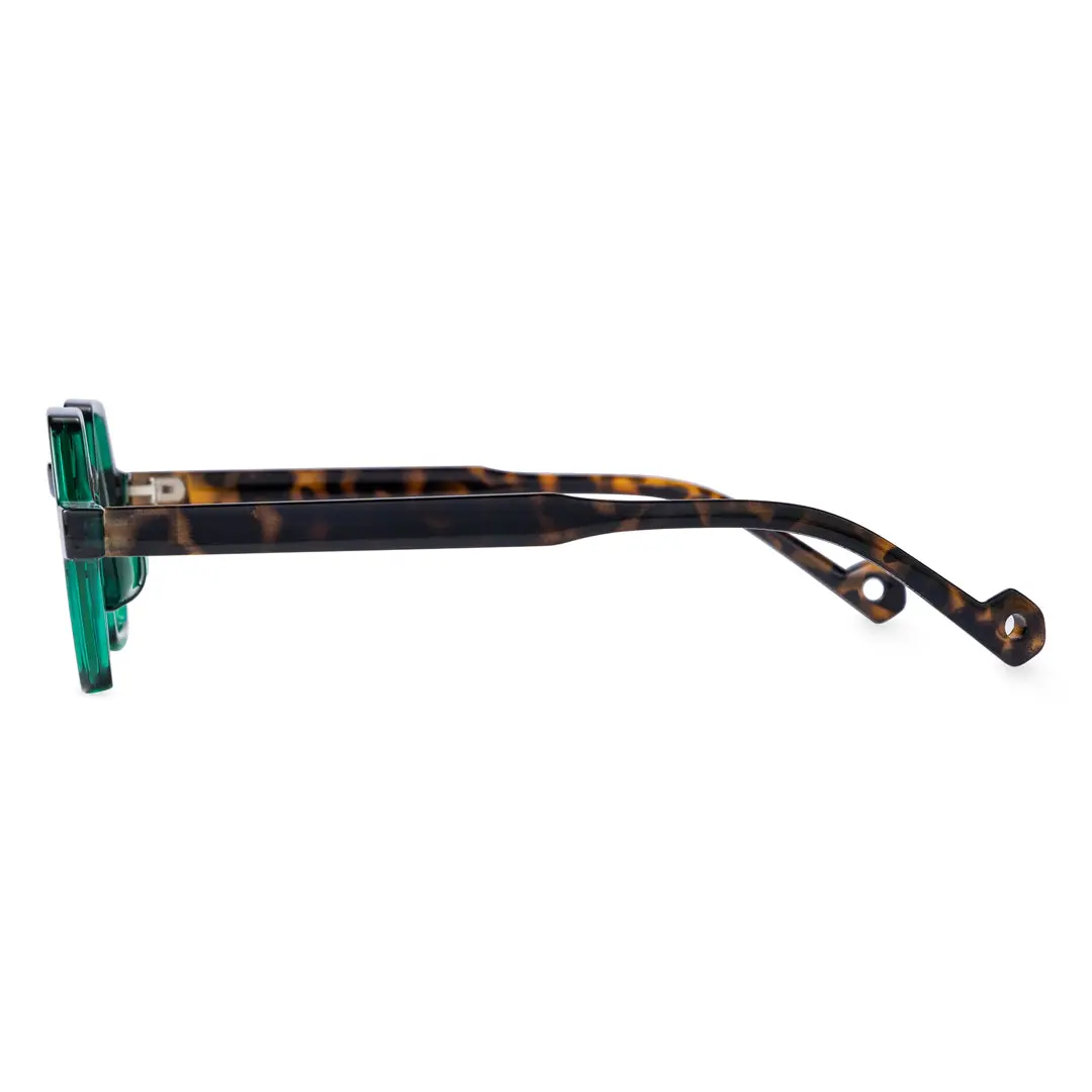Side view of Milio vintage geometric tr90 eyeglasses GR0232302 in green