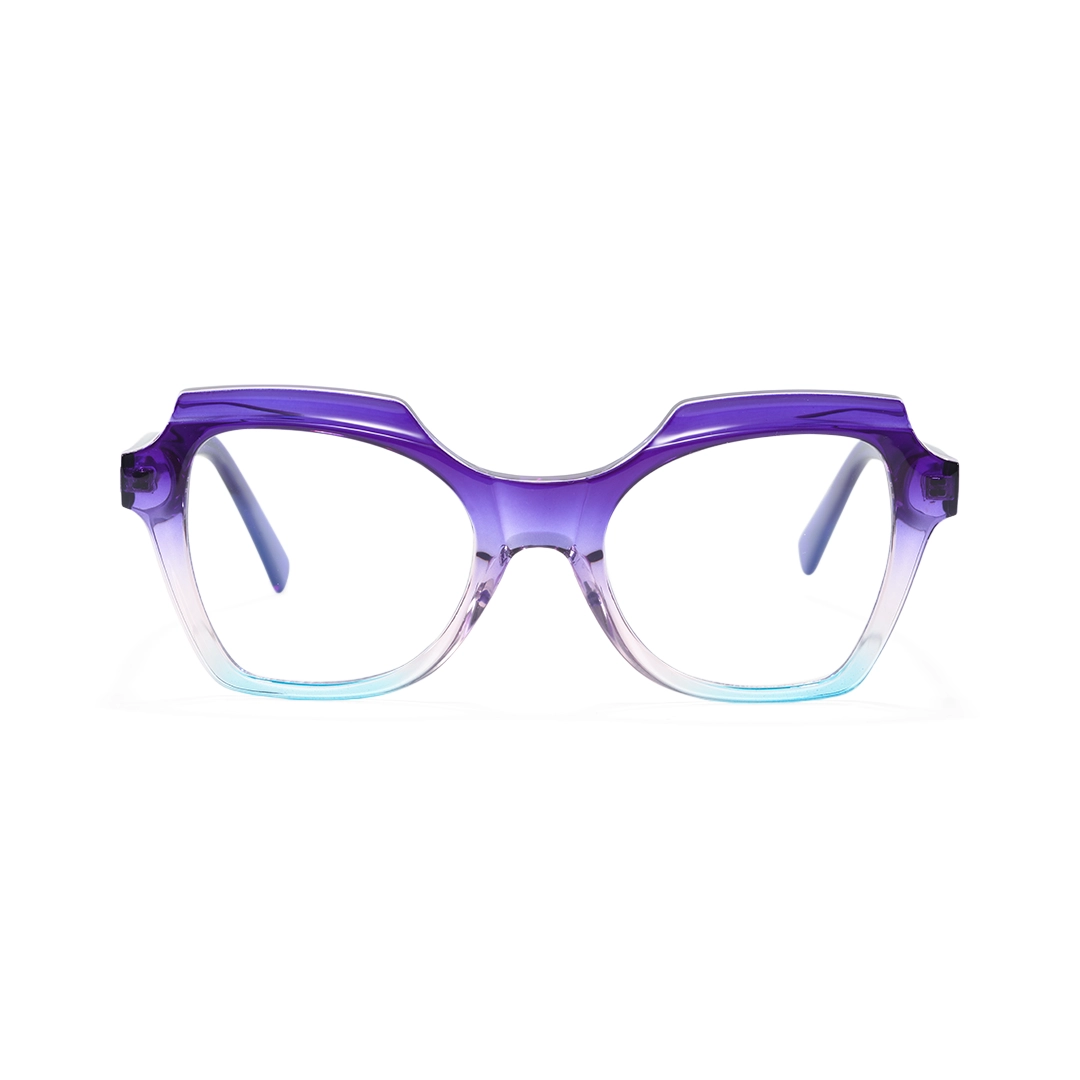 Front view of Bode geometric tr90 eyeglasses GR0402302 in light purple