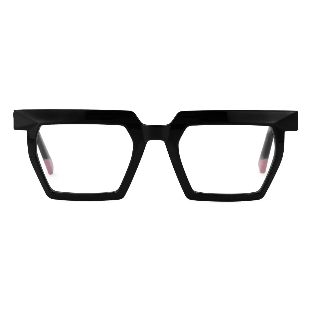 Front view of Beim geometric tr90 eyeglasses GR0432302 in black