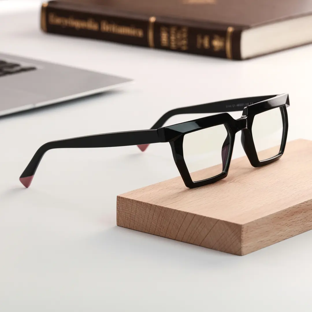 Scene view of Beim geometric tr90 eyeglasses GR0432302 in black