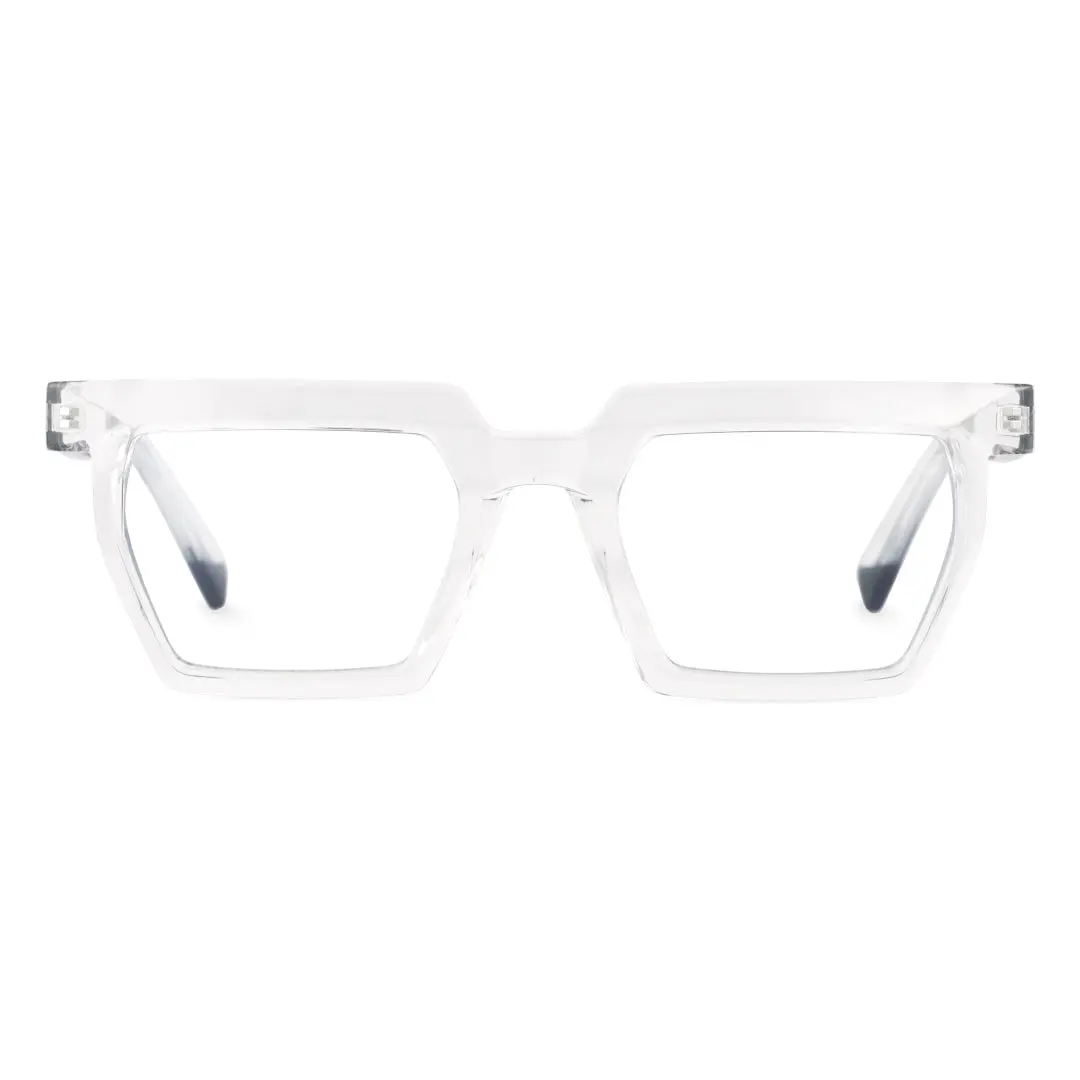 Front view of Beim geometric tr90 eyeglasses GR0432302 in clear