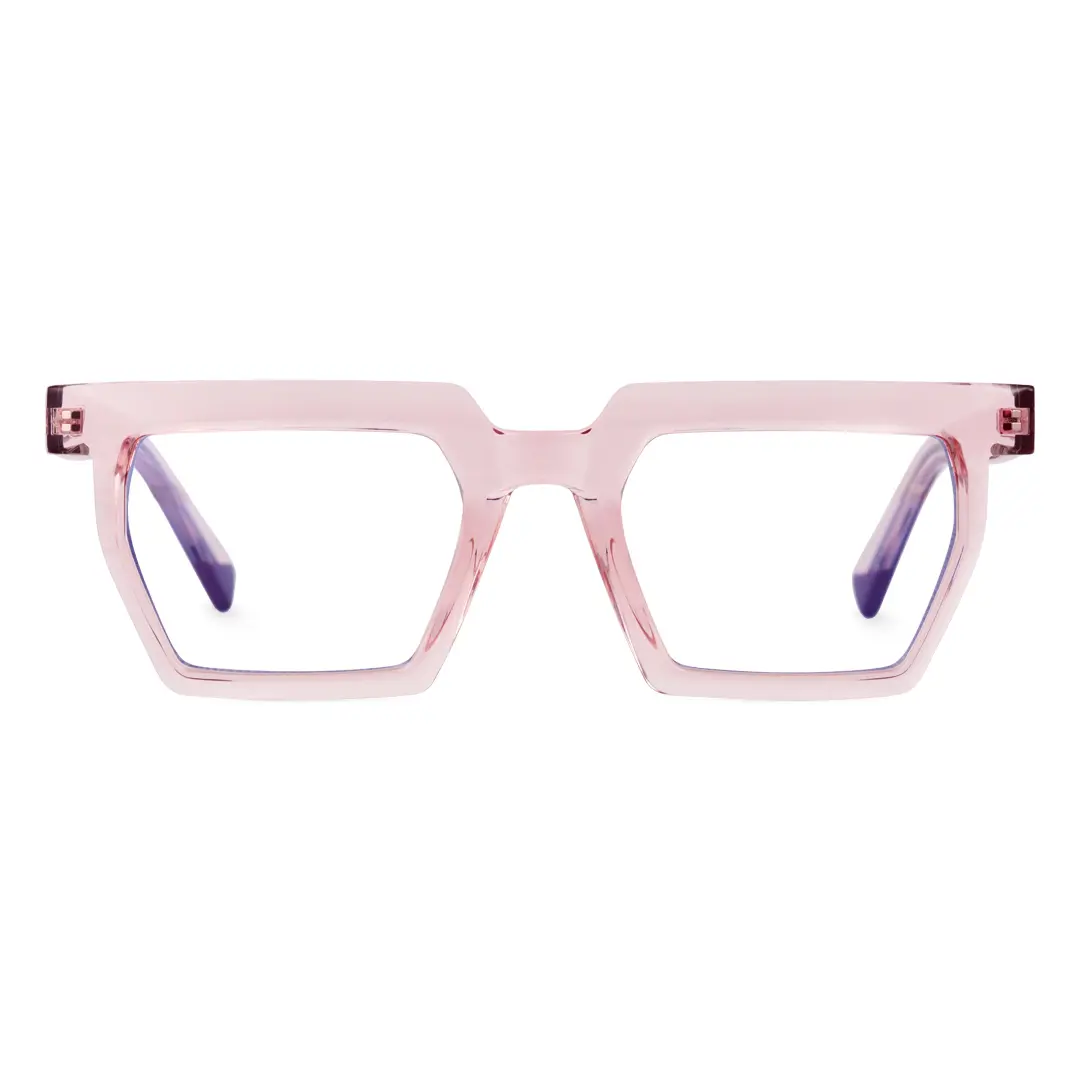 Front view of Beim geometric tr90 eyeglasses GR0432302 in pink