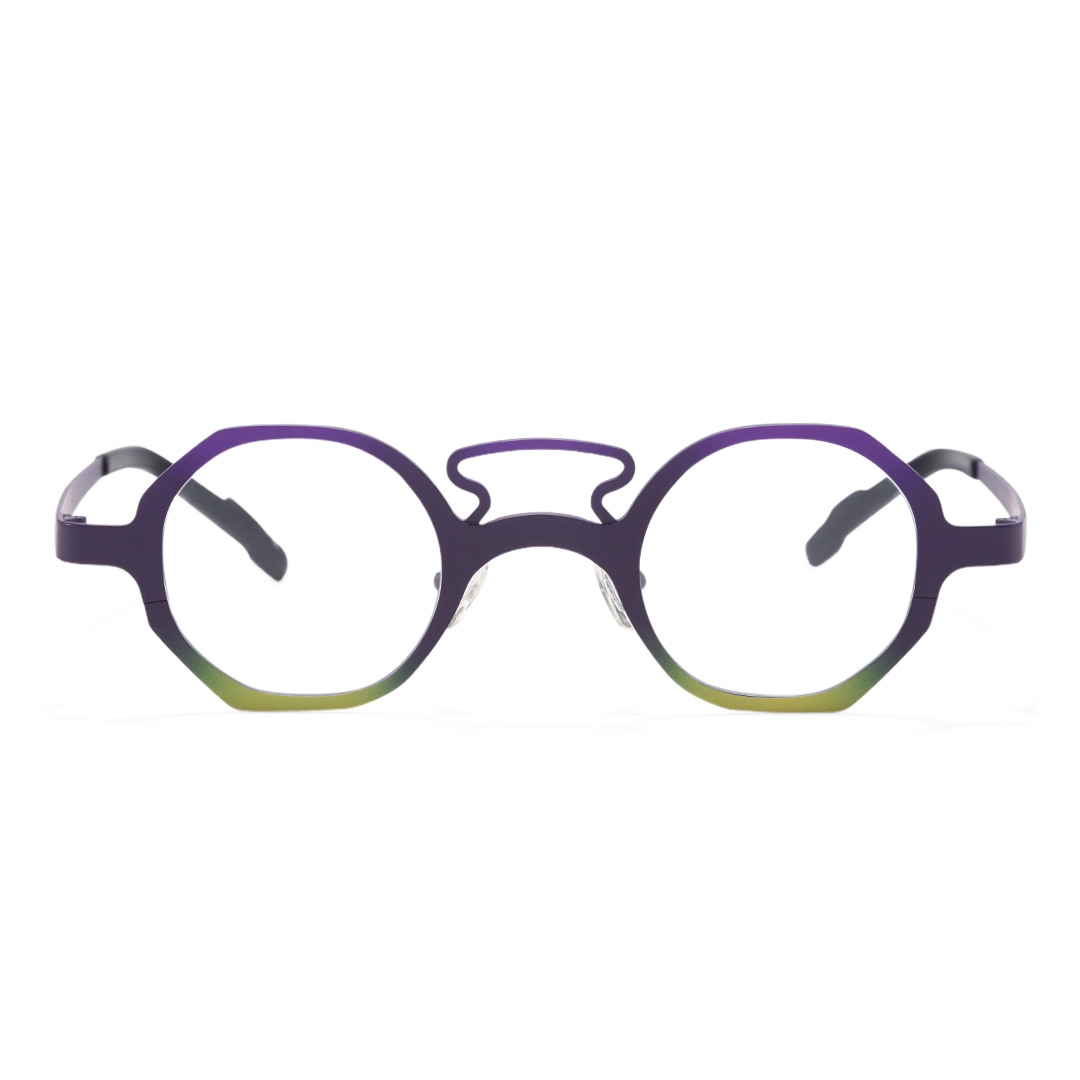 Front view of Dolores geometric titanium eyeglasses GT0062407 in light purple