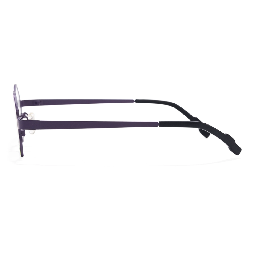 Side view of Dolores vintage geometric titanium eyeglasses GT0062407 in light purple