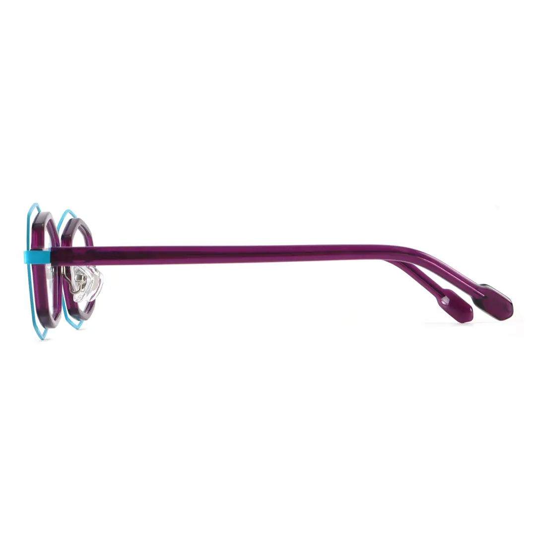 Side view of Center geometric acetate eyeglasses GT0132306 in two-tone