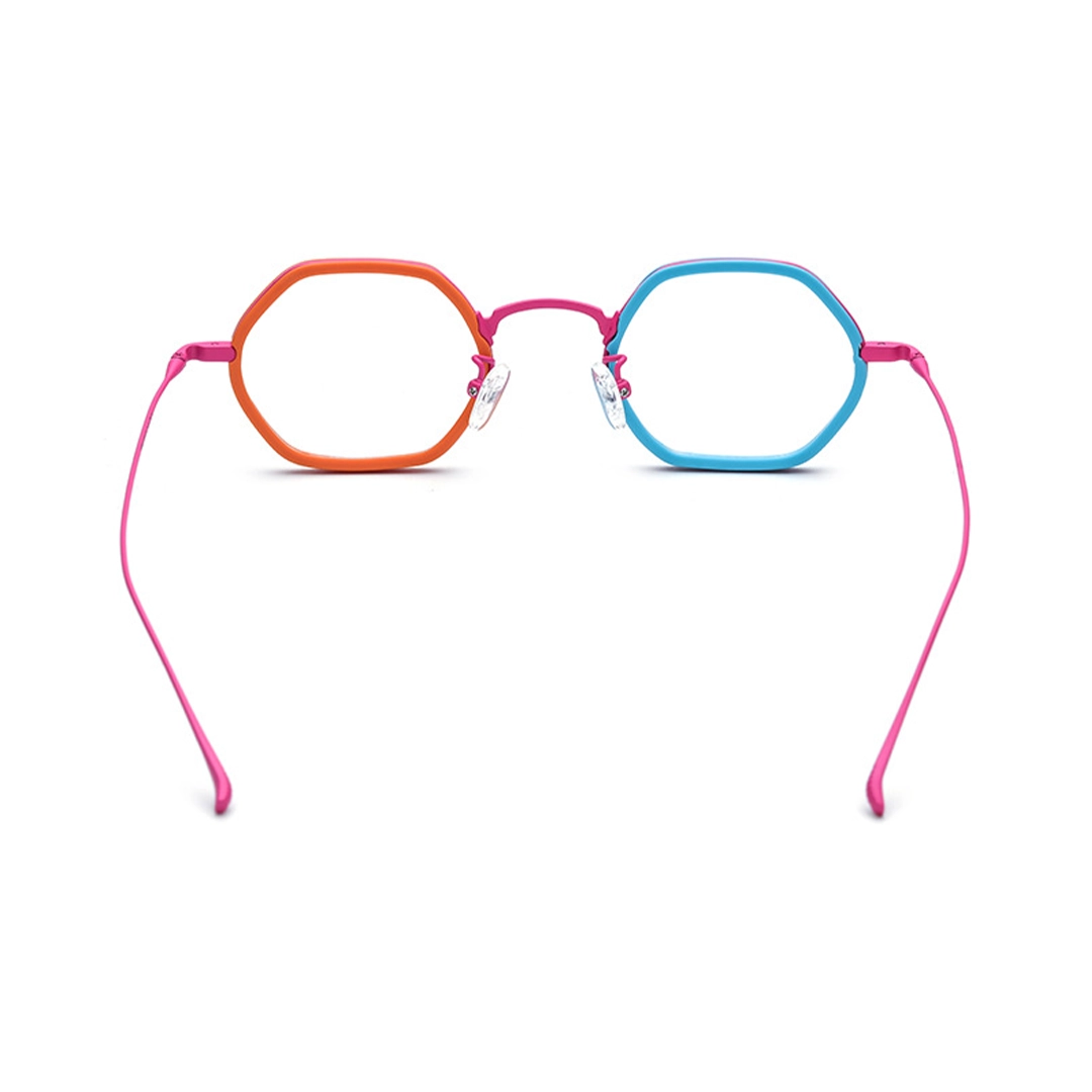 Back view of Riven colorful geometric acetate eyeglasses in multicolor. SPU: GX0462509