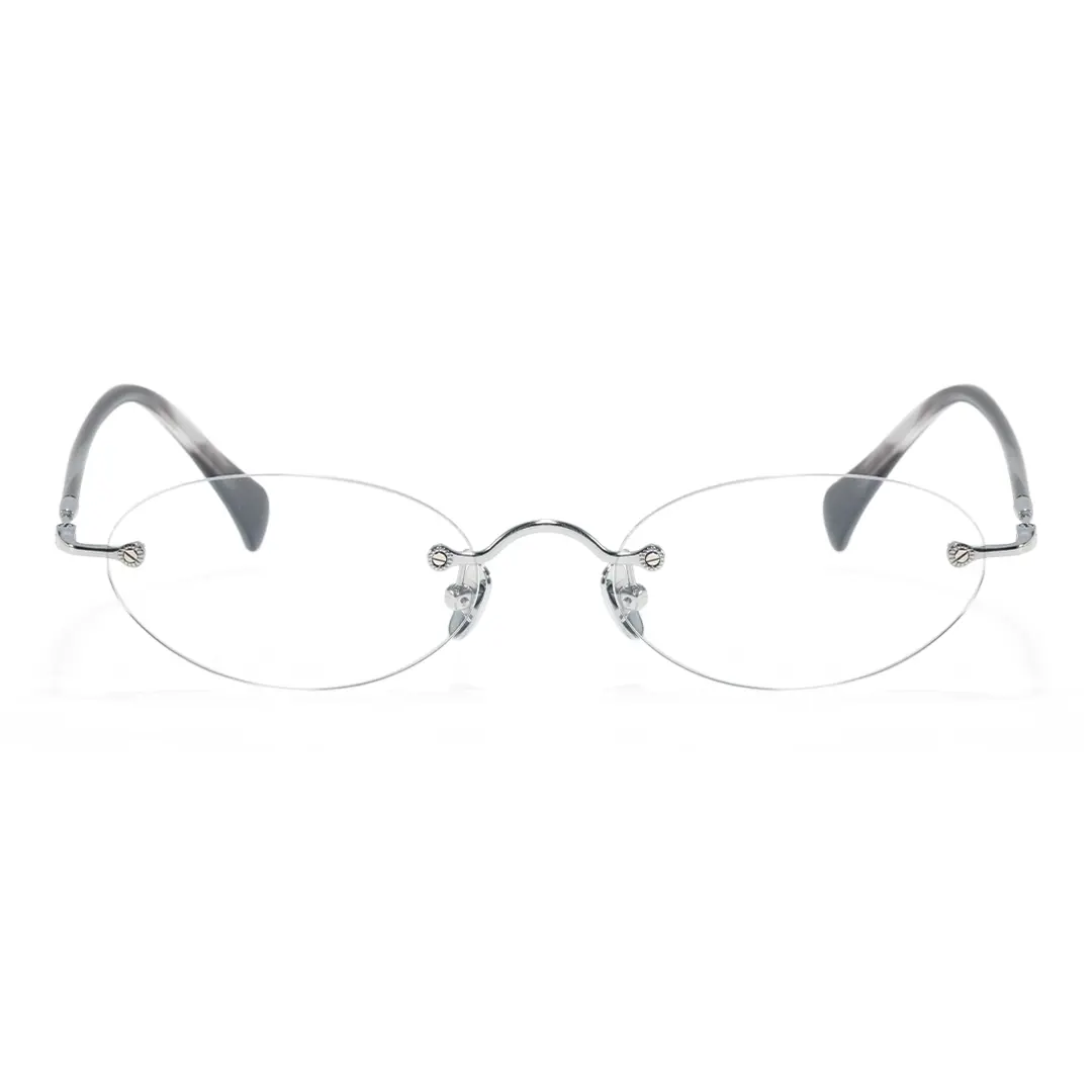 Front view of Seraph vintage oval acetate eyeglasses OA0012604 in grey