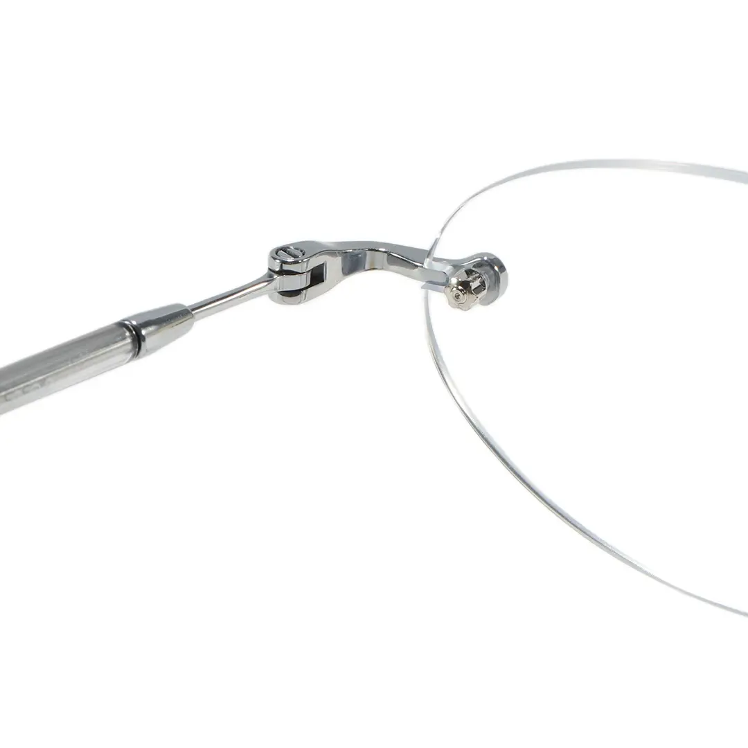 Hinge detail of Seraph vintage oval acetate eyeglasses OA0012604 in grey