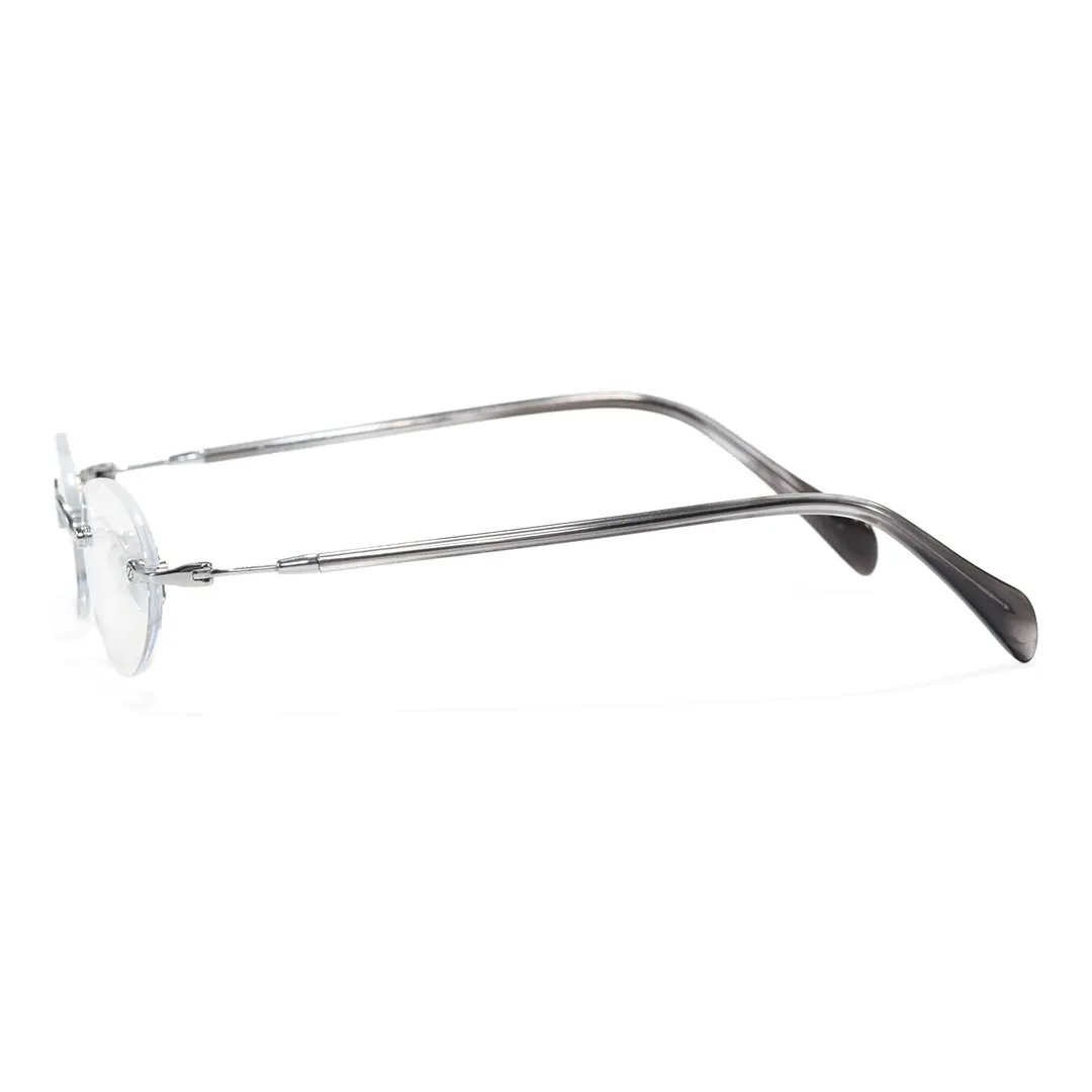 Side view of Seraph vintage oval acetate eyeglasses OA0012604 in grey