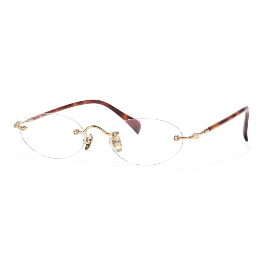 Angle view of Seraph vintage oval acetate eyeglasses OA0012604 in tortoise
