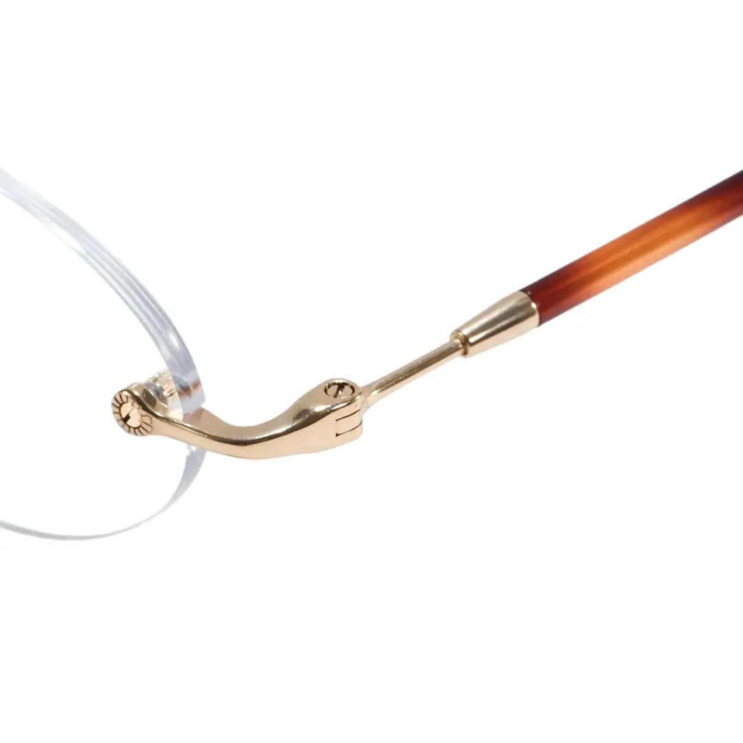 End piece detail of Seraph vintage oval acetate eyeglasses OA0012604 in tortoise