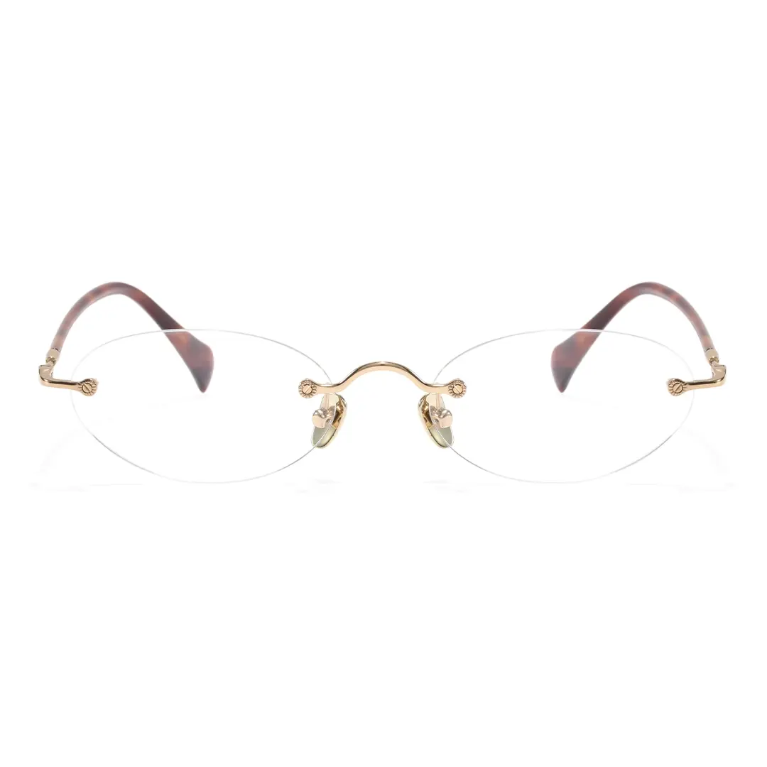 Front view of Seraph vintage oval acetate eyeglasses OA0012604 in tortoise