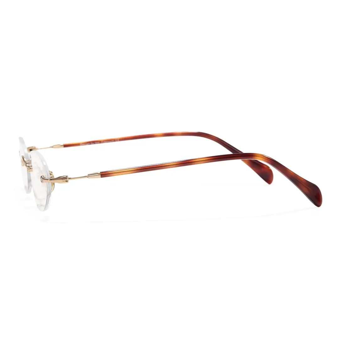 Side view of Seraph vintage oval acetate eyeglasses OA0012604 in tortoise