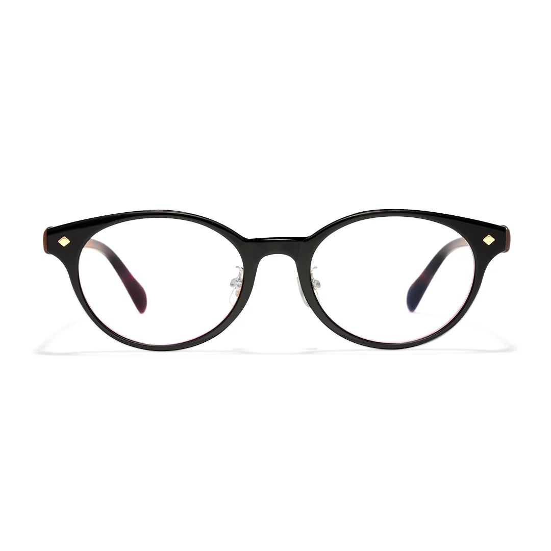 Front view of Grit nerd oval acetate eyeglasses OA0302501 in tortoise