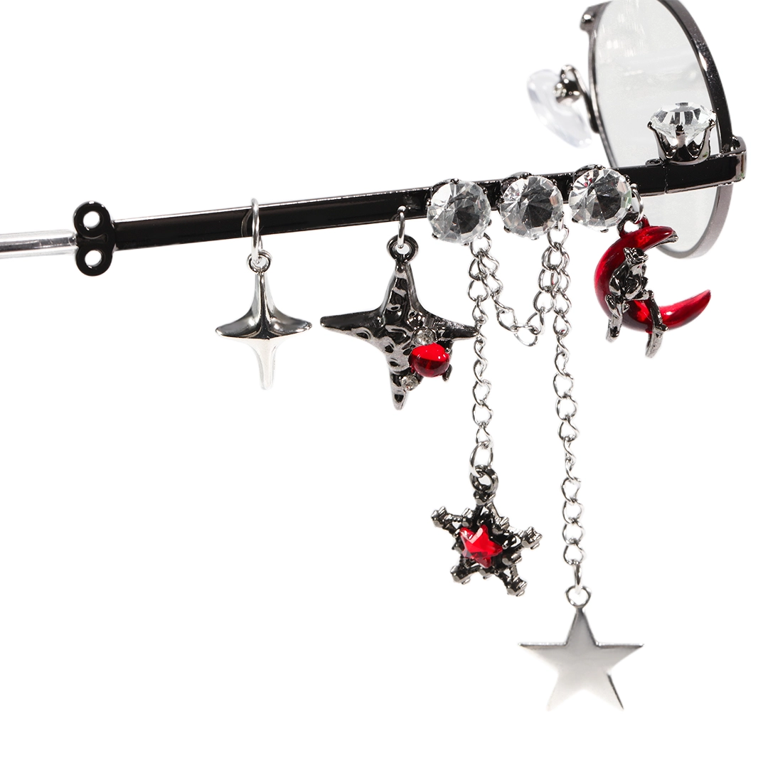 Frame detail view of Eulalia y2k oval metal eyeglasses OM0062511 in red