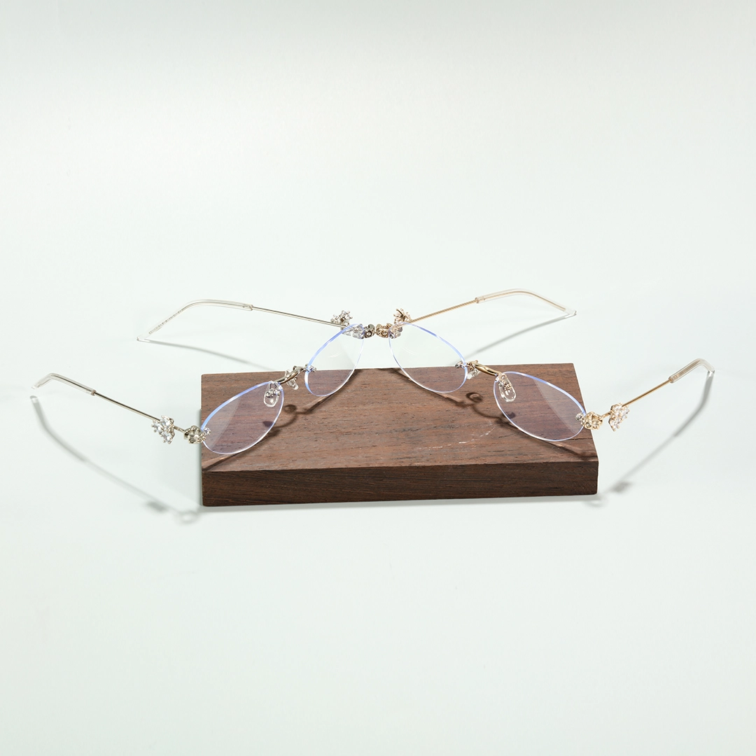 Scene view of Ivana fashion oval metal eyeglasses OM0172601 in silver