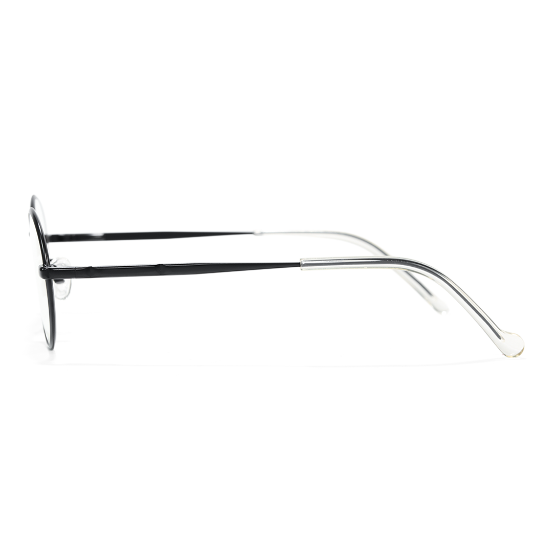 Side view of Bongrt oval metal eyeglasses OM0302410 in black
