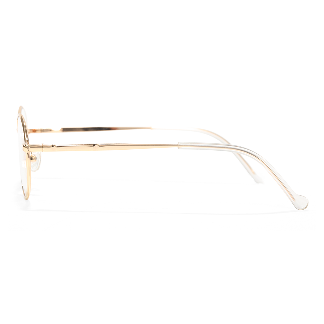Side view of Bongrt oval metal eyeglasses OM0302410 in gold