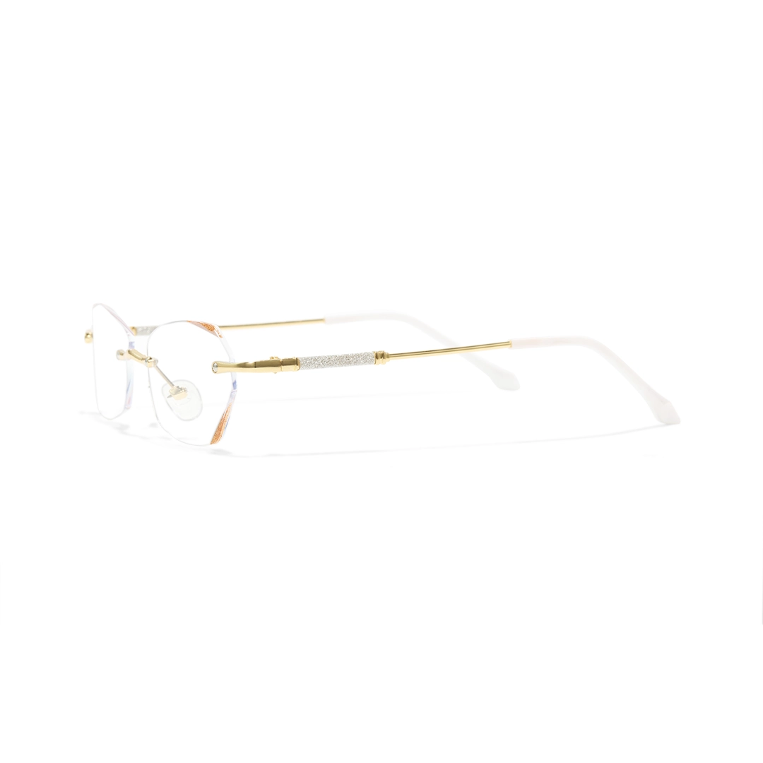 Side view of Jala oval metal eyeglasses OP0012503 in gold