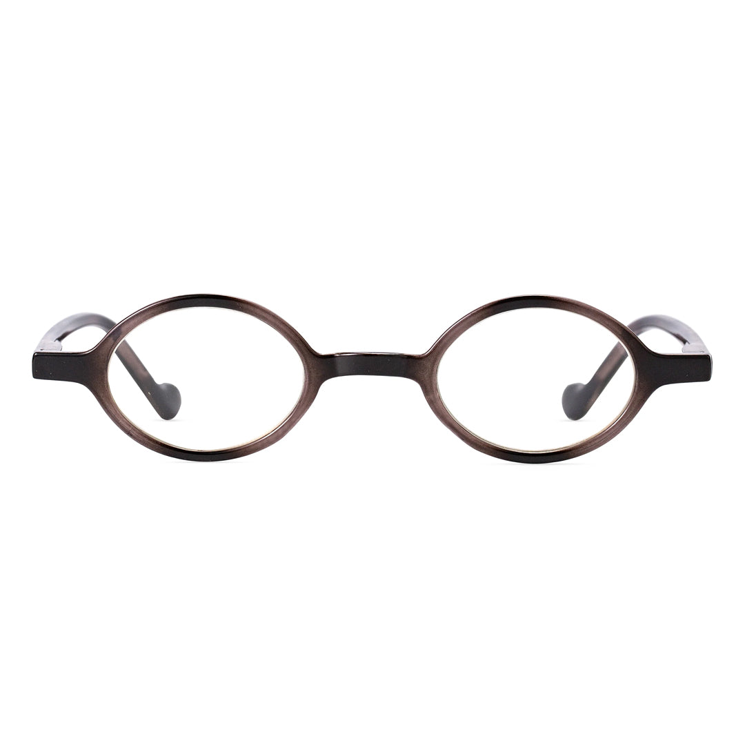 Front view of Tsuki vintage oval pc eyeglasses OP0142307 in grey