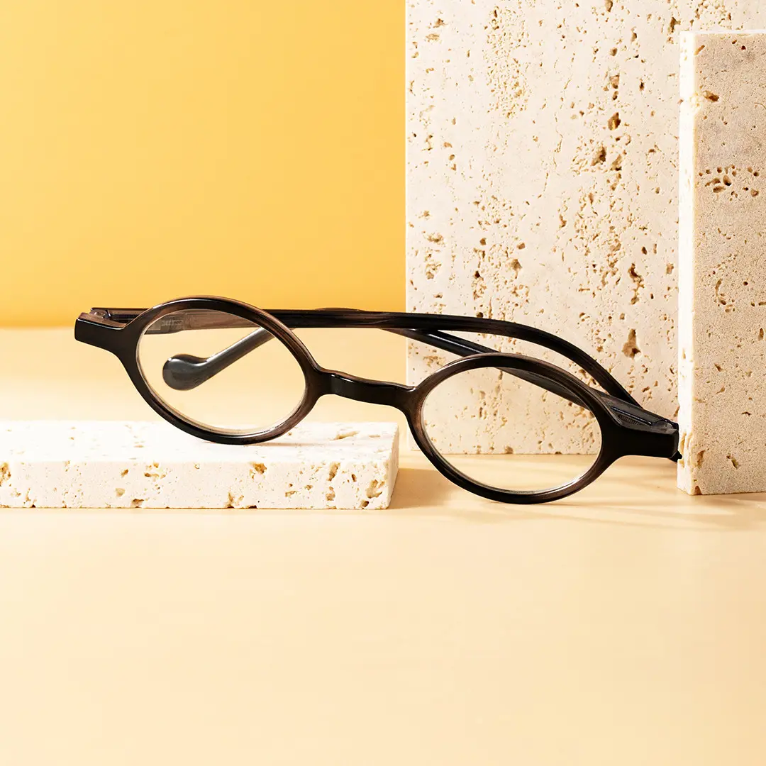 Scene view of Tsuki vintage oval pc eyeglasses OP0142307 in grey